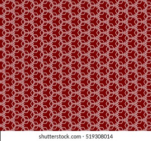 Cube. Seamless vector pattern. Red color