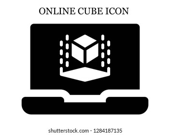 Cube search icon. Editable Cube search icon for web or mobile.