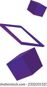 Cube set isolated vector icon. 3D box in different styles. Black block symbol for web and app design