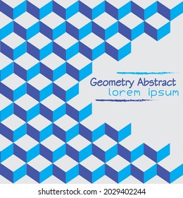 Cube Shape Geometry Abstract Blue