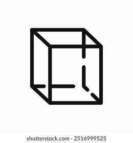 vetor de sinal de ícone de forma de cubo