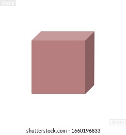 cube shape illustration vector graphic. basic shape perfect for preschool learning for children and good for mathematics and any purposes.