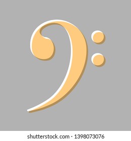 Cube sign illustration. Emboss effect with light orange icon on gray background.