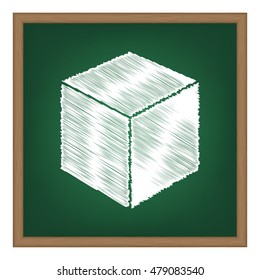 Cube sign illustration. Flat style black icon on white.