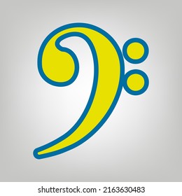 Cube sign illustration. Icon in colors of Ukraine flag (yellow, blue) at gray Background. Illustration.