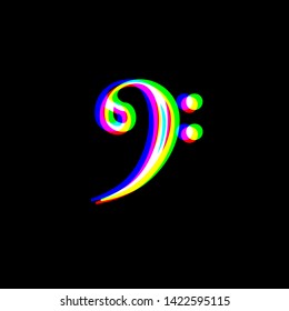 Cube sign illustration. Red, green and blue unfocused contour icon at black background. Illustration.