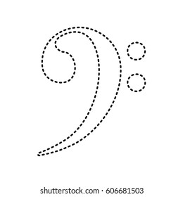 Cube sign illustration. Vector. Black dashed icon on white background. Isolated.