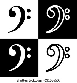 Cube sign illustration. Vector. Black and white icons and line icon on chess board.
