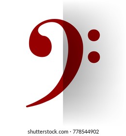 Cube sign illustration. Vector. Bordo icon on white bending paper background.