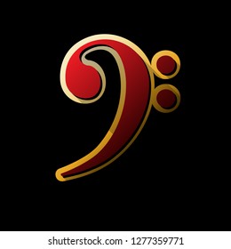 Cube sign illustration. Vector. Red icon with small black and limitless shadows at golden sticker on black background.
