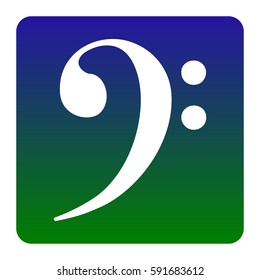 Cube sign illustration. Vector. White icon at green-blue gradient square with rounded corners on white background. Isolated.