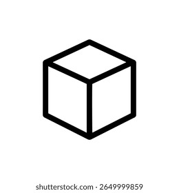 Cube silhouette icon vector flat design.
