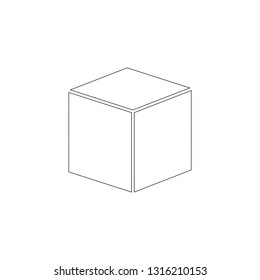 cube. simple flat vector icon illustration. outline line symbol - editable stroke