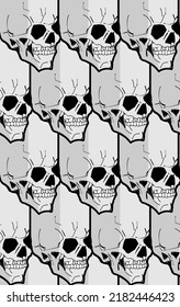 Cube skull pattern seamless. Square skull background. Vector texture