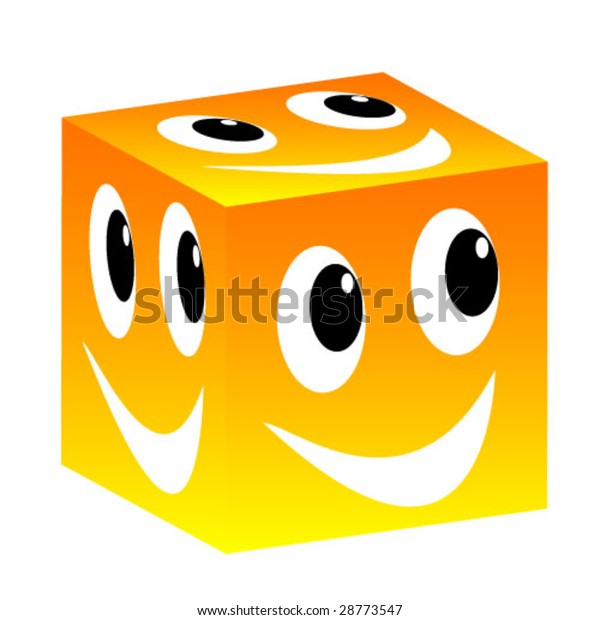 Cube Smiley Face Stock Vector (royalty Free) 28773547 