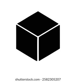 Cube Solid vector illustration icon. Design is Suitable for Web Page, Cube Icon Shape for design Easily editable