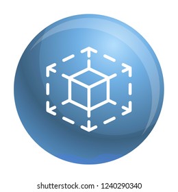 Cube space icon. Outline cube space vector icon for web design isolated on white background