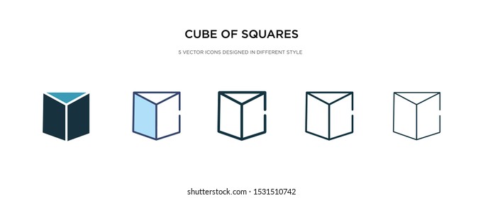 cube of squares icon in different style vector illustration. two colored and black cube of squares vector icons designed in filled, outline, line and stroke style can be used for web, mobile, ui
