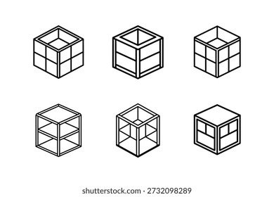 ilustração de vetor de arte de prateleira de armazenamento de cubo isolada