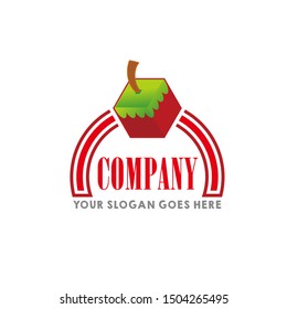 Cube Strawberry logo concept for food product