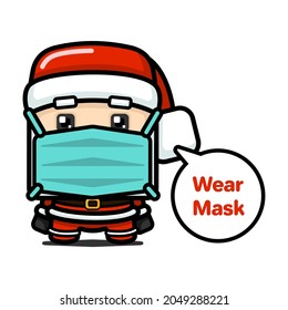 Cube Style Cute Santa Claus Wearing Mask