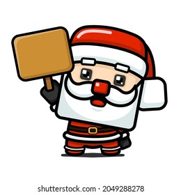 Cube Style Cute Santa Claus Hoding Board