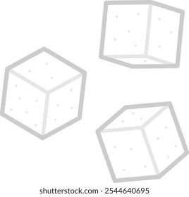 Ilustração de vetor isolado de açúcar cubo
