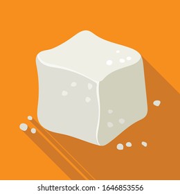Cubo de icono del vector de azúcar.Icono de vector plano aislado en cubo de azúcar de fondo blanco.