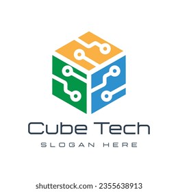 Cube Tech Logo Design Square Logotype