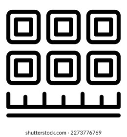 Cube tile icon outline vector. Ceramic house. Cement surface