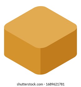 Cube toffee icon. Isometric of cube toffee vector icon for web design isolated on white background
