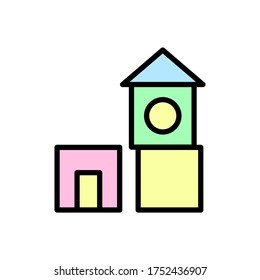 Cube, toy icon. Simple color with outline vector elements of kindergarten icons for ui and ux, website or mobile application