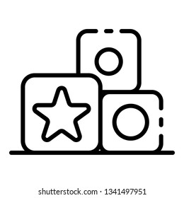 Cube toys icon. Outline cube toys vector icon for web design isolated on white background