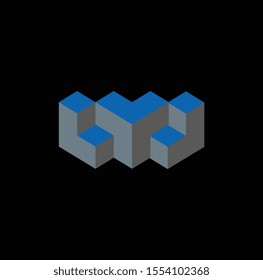 Cube variations for accounting logos, business logos and web logos