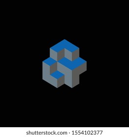 Cube variations for accounting logos, business logos and web logos