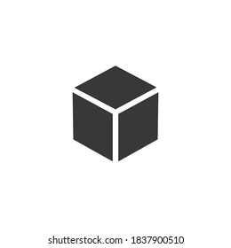 Cube vector in flat style icon