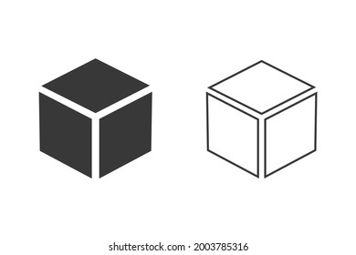 Cube vector in flat style icon set