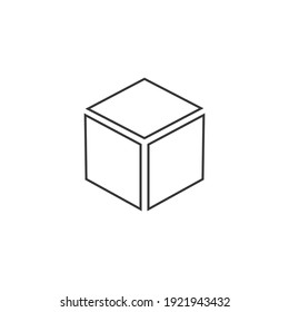 Cube Vector In Flat Style Line Icon