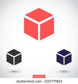 cube vector icon 10 eps