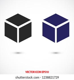cube vector icon 10 eps