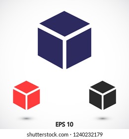 cube vector icon 10 eps