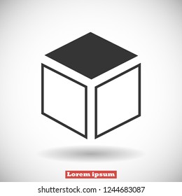 cube vector icon 10 eps