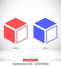 cube vector icon 10 eps