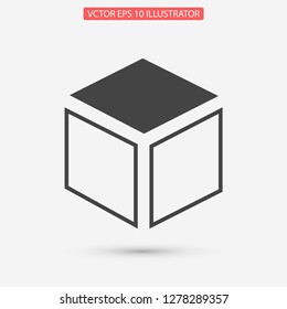 cube vector icon 10 eps