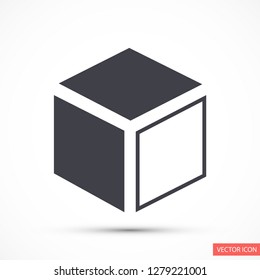 cube vector icon 10 eps
