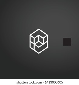 Cube Vector Icon Cube Concept Stroke Stock Vector (Royalty Free ...