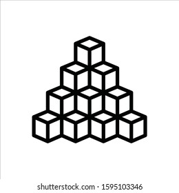 Cube vector icon. Cube flat sign design. Cube symbol pictogram