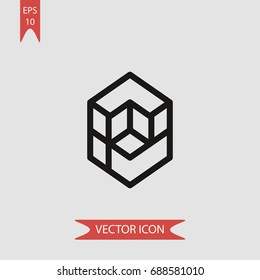Cube vector icon, illustration symbol