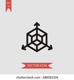 Cube vector icon, illustration symbol