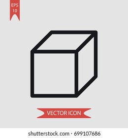 Cube vector icon, illustration symbol